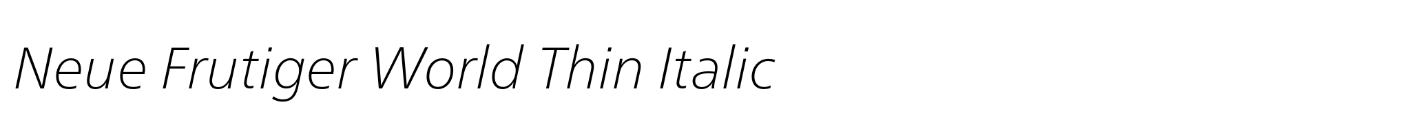 Neue Frutiger World Thin Italic image
